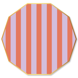 ORANGE & LILAC SIGNATURE CABANA STRIPE LARGE PLATES