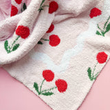 Cherry on Top - Plush Cozy Pink Red Luxury Throw Blanket