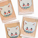 Clementine Kitty Cat Vintage Glossy Die Cut Glitter Sticker
