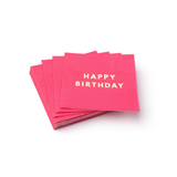 HOT PINK HAPPY BIRTHDAY COCKTAIL NAPKINS