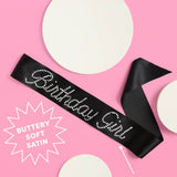 Birthday Girl Black Rhinestone Sash