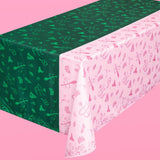 Emerald City Tablecloth - washable tablecloth, pink green witch