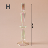 Rainbow Pearl Glass Candlestick- Holder H