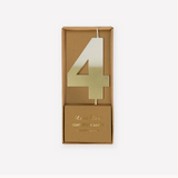Gold Dipped Number 4 Candle