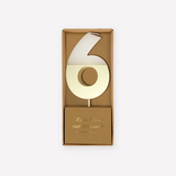 Gold Dipped Number 6 Candle