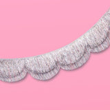 Silver Iridescent Fringe - scalloped banner