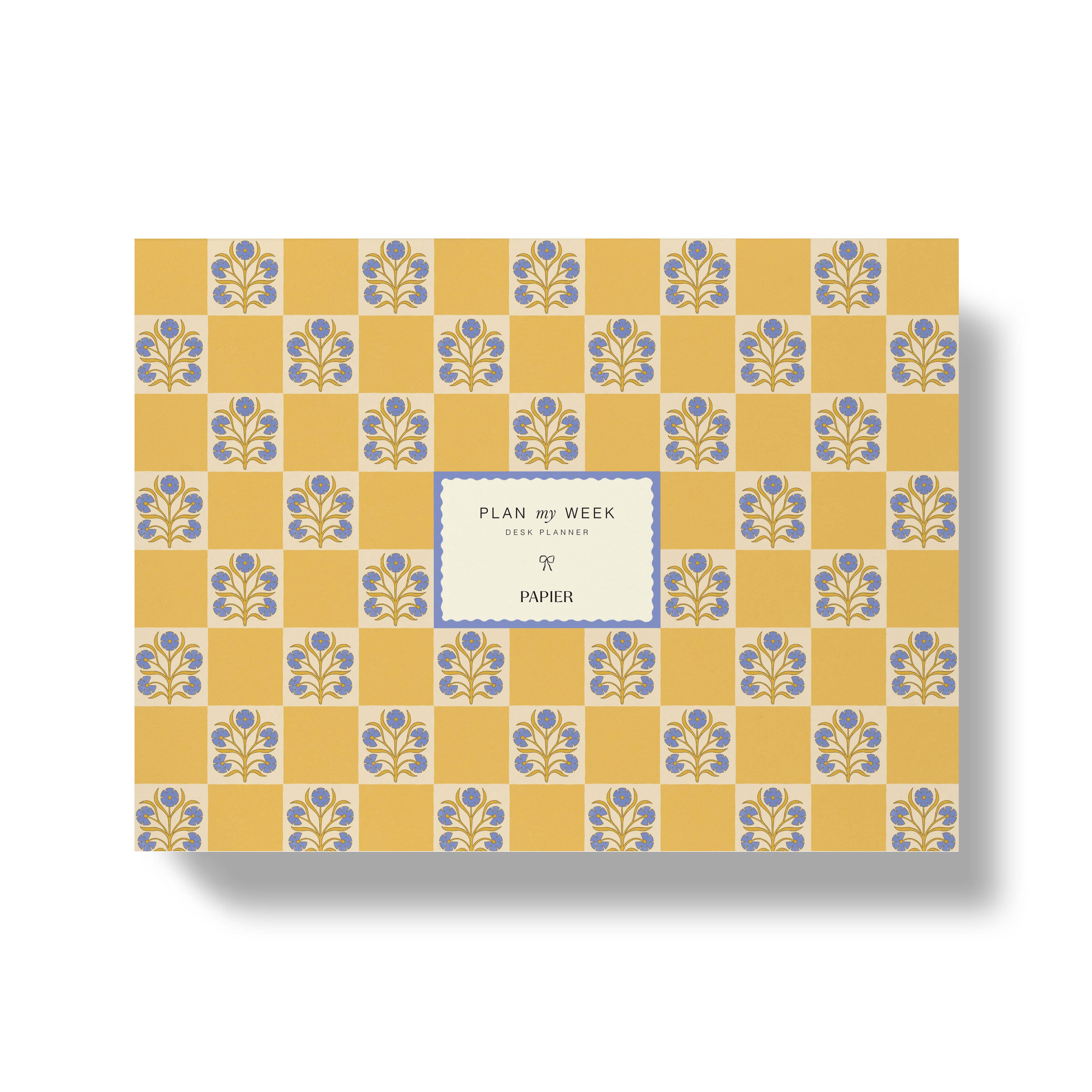 Floral Checkerboard Undated Weekly Desk Planner – Love of Character