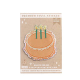 Vintage Birthday Cake Glossy Premium Vinyl Glitter Sticker