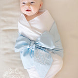 Bow Swaddle- Buckhead Blue
