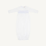 Sweetly Smocked Greeting Gown- Blue 0-3M