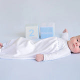 Sweetly Smocked Greeting Gown- Blue 0-3M