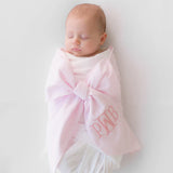 Bow Swaddle- Pink Savannah Seersucker