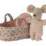 Baby Mouse in Carry Cot- Rose