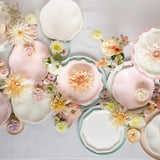 Cream Dot Edged Flower Compostable Side Plates