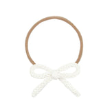 Crochet Bow- Ivory Headband