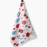 Embroidered Ornaments Tea Towel