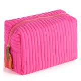 Ezra Large Boxy Cosmetic Pouch- Magenta