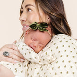 Velvet- Olive Bow Headband- Small