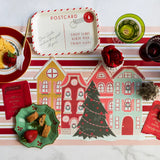 Pink & Red Striped Paper Table Runner