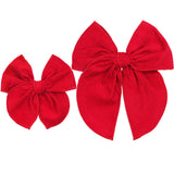 Heirloom Bow- Red Corduroy Clip- Small