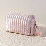 Logan Small Boxy Cosmetic Pouch- Rose