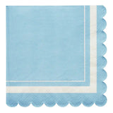 Scalloped Edge Cocktail Napkins- Sky Blue