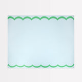Scalloped Edge Blue Green Table Runner