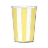 Soleil Yellow Cabana Stripe Cups
