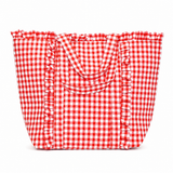 Gingham Ruffle Tote Bag