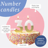 White & Gold Milestone Candles Set | Cake Candles |