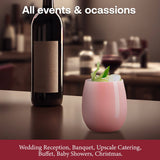 12 oz. Pink Elegant Stemless Plastic Wine Glasses - 16 pcs