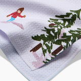 Winter Skiing Trip Tea Towel