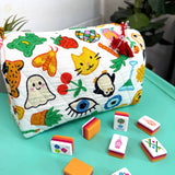 Quilted Toiletry Makeup Cosmetics Bags | Lucky Vibes White