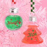 Christmas Spirit Ornaments - 10 shot glass ornaments, Christmas Party, Team Nice Naughty