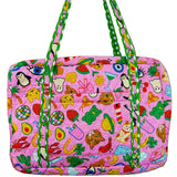 Quilted Weekender Duffle Bag | Lucky Vibes Pink
