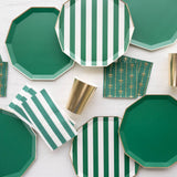 EMERALD GREEN CABANA STRIPE GUEST TOWELS