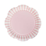 Pink Striped 9" Scallops Plate