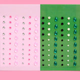 Wicked Pink Green Face Gem Set