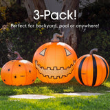 Light Up Inflatable Halloween Pumpkin Decorations - 3 Pack