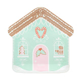 Baking Spirits Bright Mint Gingerbread House Large Plates