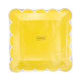 Yellow Scalloped Square 9" Plate