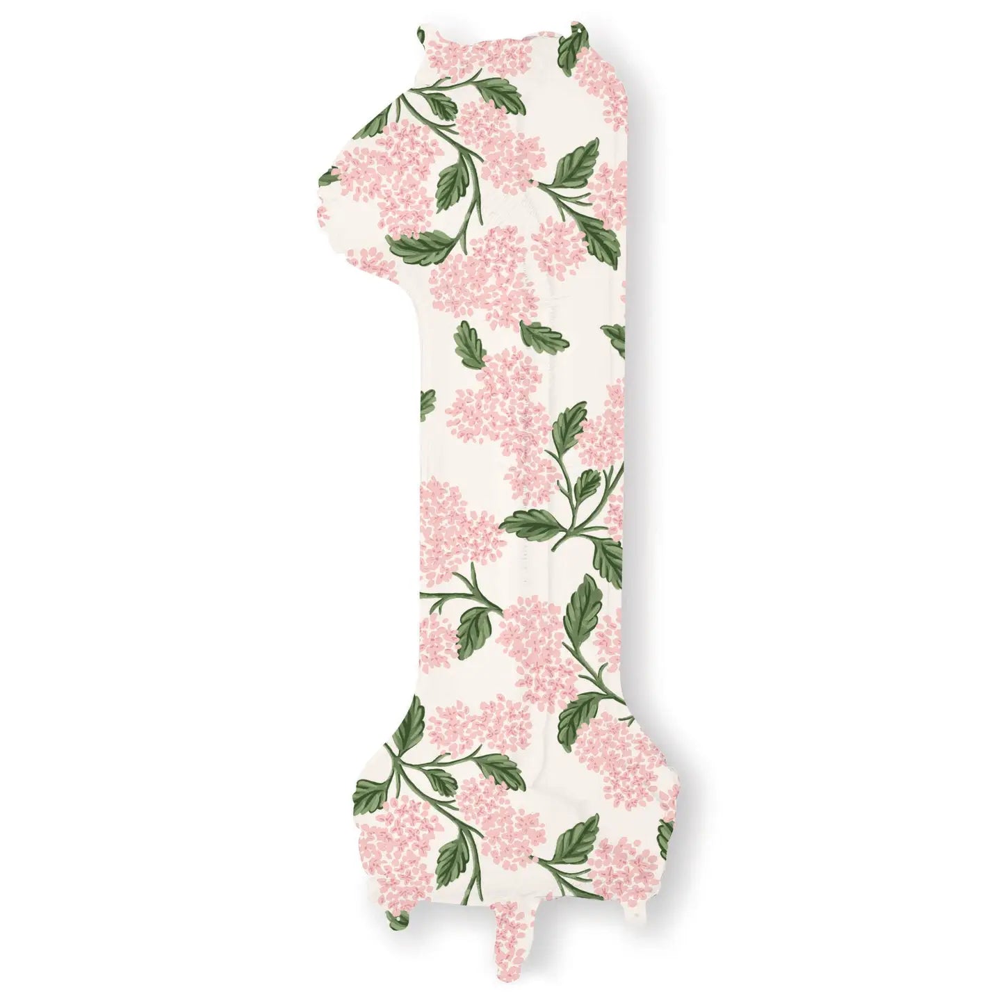 Pink Hydrangea Numbered Foil Balloon