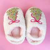 Toddler/Kids Pink Bow Christmas Tree Slippers