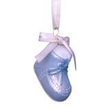 Blue Baby's First Christmas Glass Ornament
