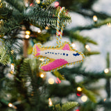 Needlepoint Icon Ornament  - Airplane