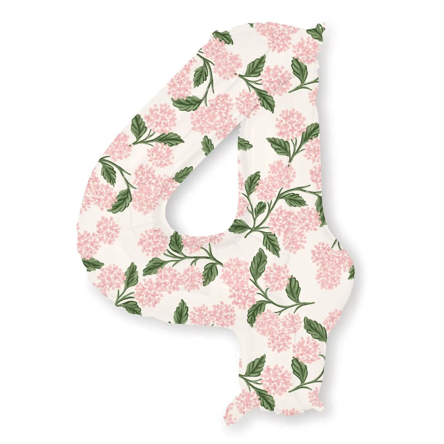 Pink Hydrangea Numbered Foil Balloon