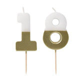 White & Gold Milestone Candles Set | Cake Candles |