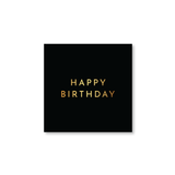 BLACK NOIR HAPPY BIRTHDAY COCKTAIL NAPKINS