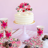 Floral scalloped dinner napkin