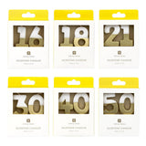 White & Gold Milestone Candles Set | Cake Candles |